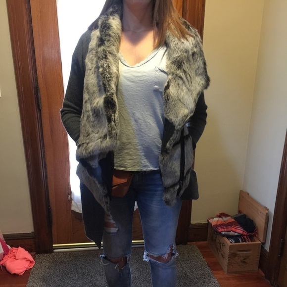 HELMUT LANG flux fur vest in black & white - Picture 3 of 4